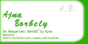 ajna borbely business card